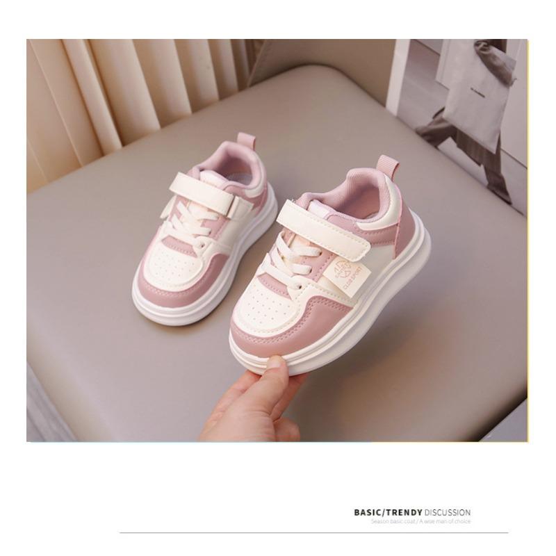 Girls Little White Shoes Spring and Autumn New Little Girl Breathable Children's Board Shoes Autumn Soft-soled Medium Children's Sports Shoes