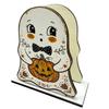 Teak Wood Napkin Stand Halloween Wooden Holder for Table Decor, Decorative Organizer Dispenser, Rustic Tabletop Cartoon Freestanding Paper Towel