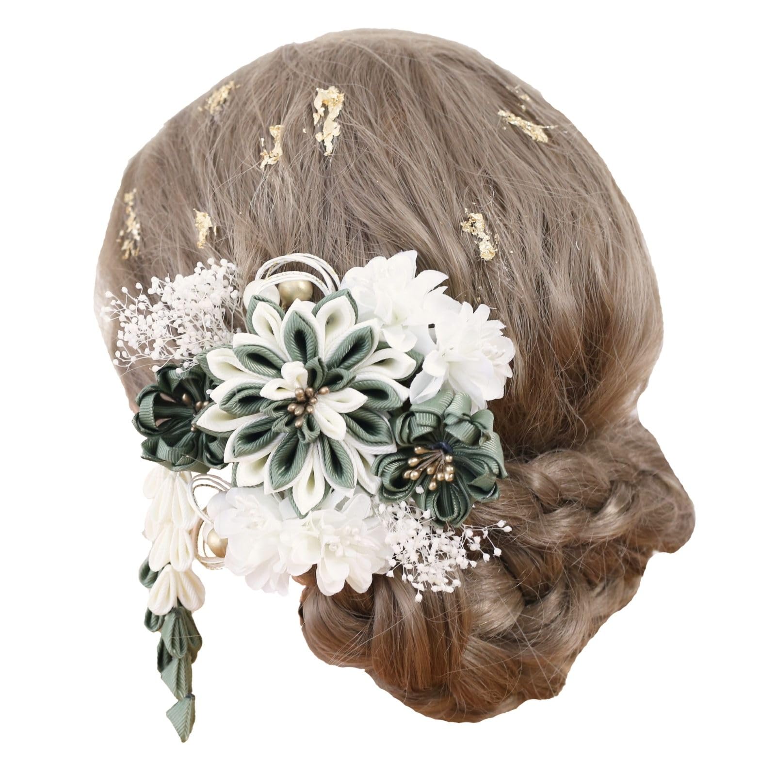 

Bud Flower Hair Ornament - Perfect for Coming-of-Age Ceremony, Graduation, Traditional Japanese Attire, Kimono, Hakama, Wedding, Shichi-Go-San (7-5-3