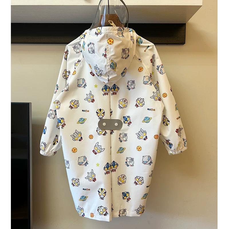 Japanese Fashion Lightweight Quick-Drying Breathable Kids Raincoat Rainproof Kindergarten Waterproof Poncho Primary School Student Schoolbag