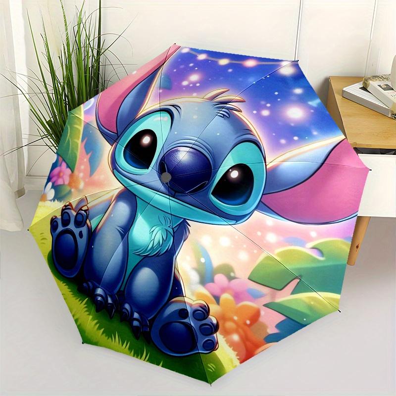 

Stitch,Lilo_and_Stitch Automatic Folding Umbrella - Simple 8-Rib Design, Bright Cartoon Pattern, Durable Iron Frame, Suitable For Travel, Ou