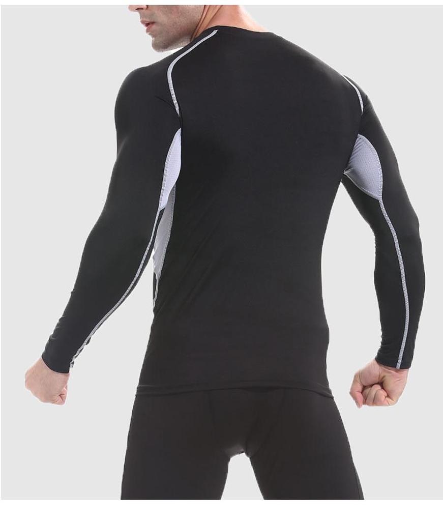 Men's Outdoor Pro Basketball Compression Tights & Quick-Drying Long-Sleeve Sports Shirt