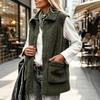 Women's Casual Sleeveless Vest Fuzzy Outerwear for Fall and Winter Layering