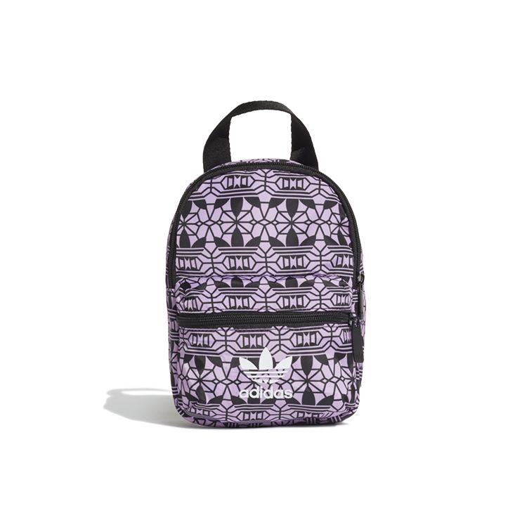 Adidas Originals All Over Logo Print Mini Backpack Women Backpack Purple FL9684 Purple