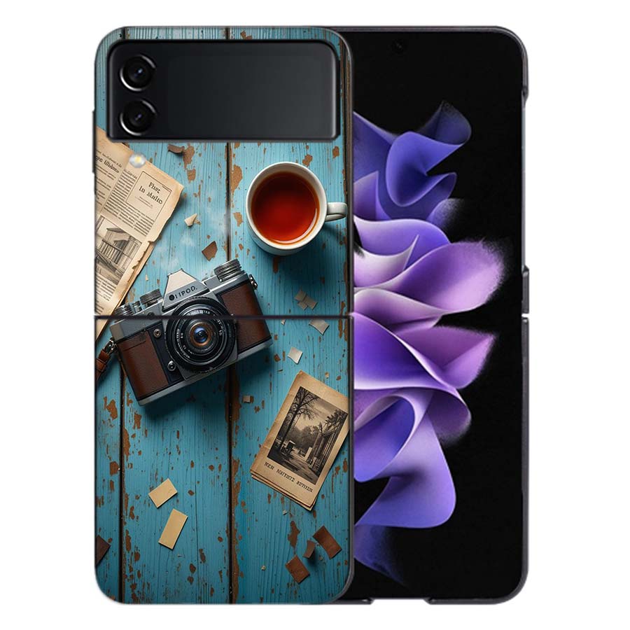 Camera and Souvenirs With Scenery Coque For Samsung Z Flip7 6 Galaxy Case Shockproof Z Flip5 Z Flip3 4 5G Hard Cover Phone TPU
