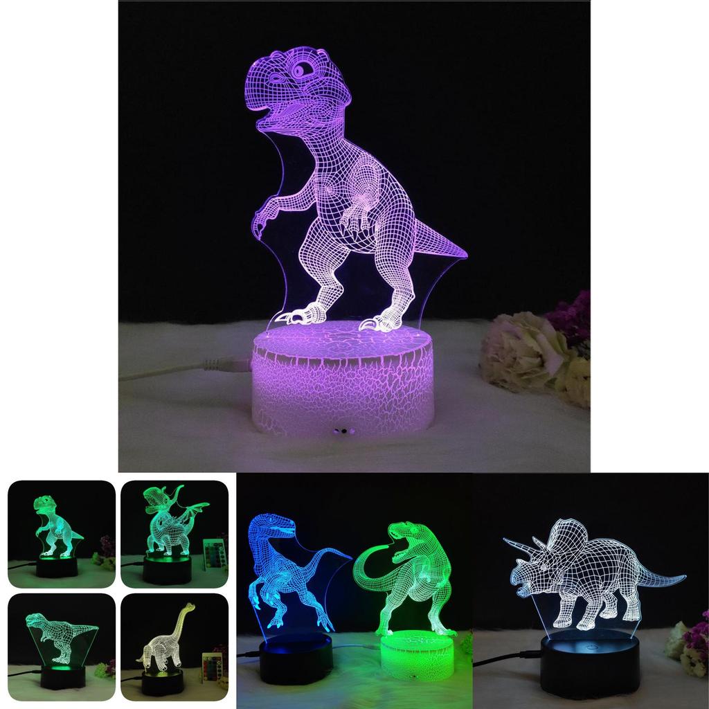 Creative Dinosaur 3d Lamp Stunning Led Night Light Touch Control For Kids Room Decor