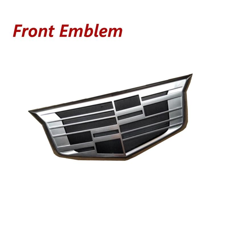 Dla Cadillac XTS XT5 XT6 ATS-L Emblemat z włókna węglowego Grill przedni samochodu Naklejka na tył Akcesoria zewnętrzne do tuningu samochodu