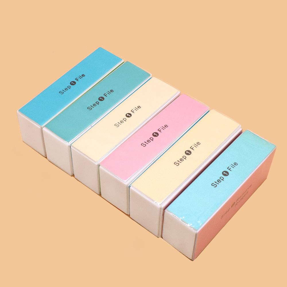 Four-Sided Nail Buffer Block: Colored Polishing Sponge and File for Manicure