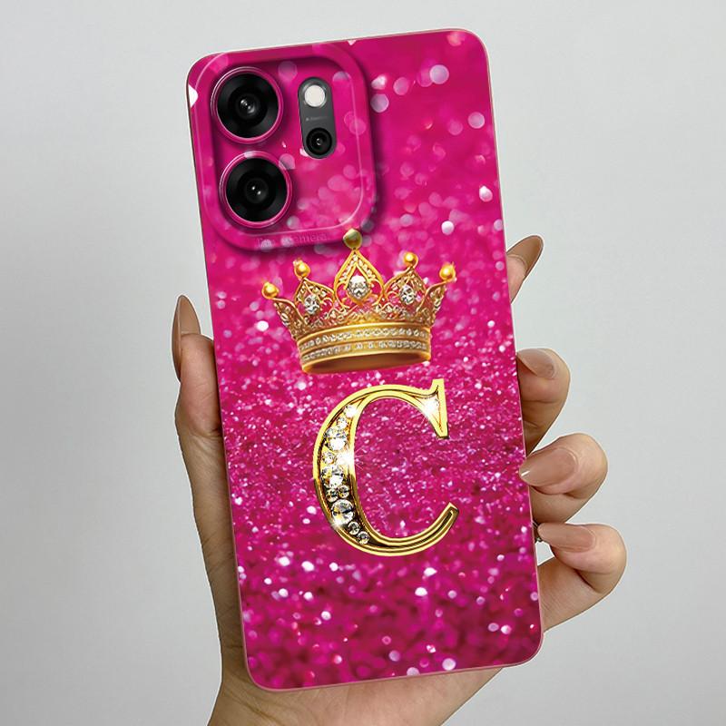Case For Oppo Reno 14 FS Reno14 F S 14F 14FS 5G Phone Case Crown Letters Shockproof Soft TPU Cover Reno14FS Reno14F Shell Capa