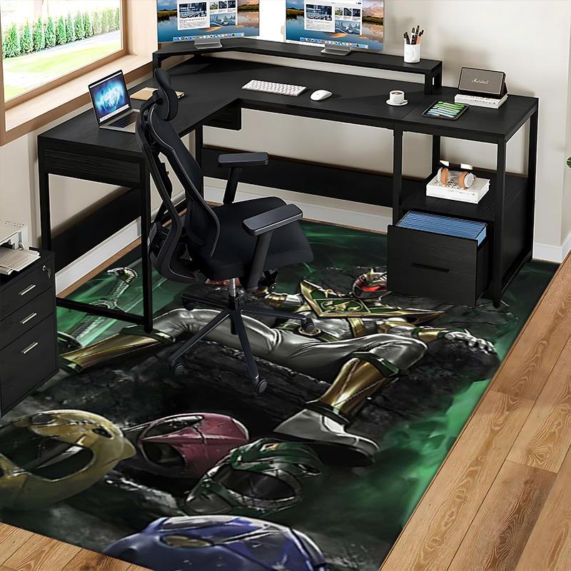 1pc Power Rangers Green Ranger, Office Chair Mat Non-Slip Carpet for Home Decor, Suitable for All Seasons, Office Use, Living Room, Bedroom, Game Room