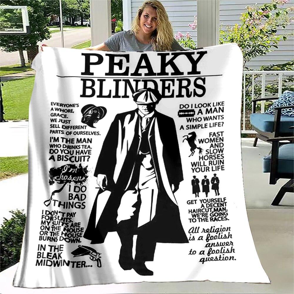 Peaky Blinders Soft Flannel Thin Blanket Popular Gangster TV Blanket Portable Home Travel Office Lunch Break Throw Blanket