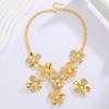 Exaggerated Design Floral Necklace Earring for Women Weddings Dinners Party Accessory
