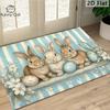 Easter Bunny Egg-Print Doormat Non-Slip, Stain-Resistant Entrance Hallway Mat Indoor/Outdoor Patio Rug Home Decor