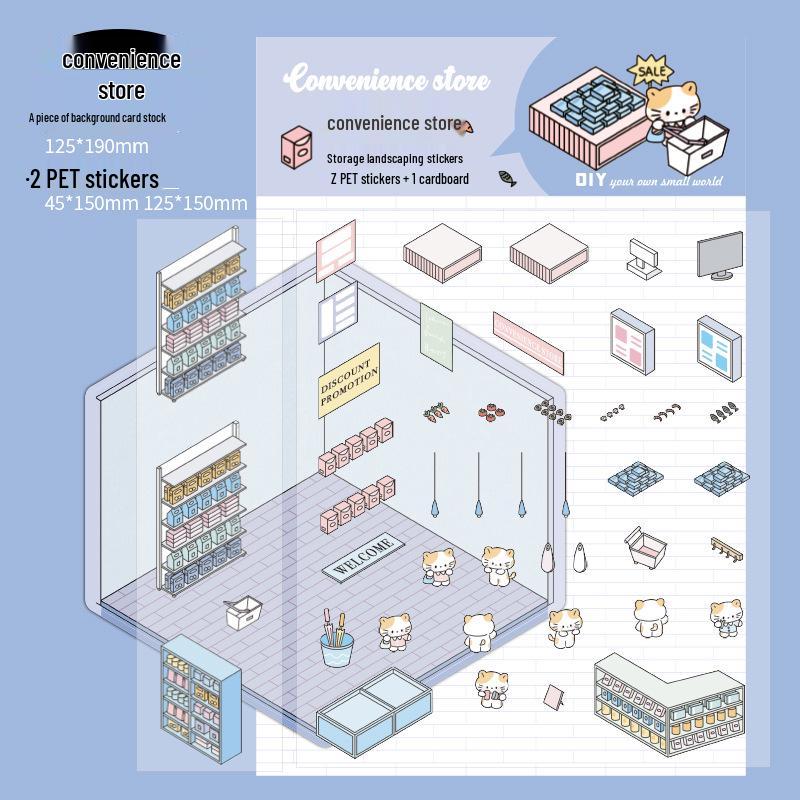 Mini DIY Kitchen Scenery Stickers: 2.5D PET Series for Journals