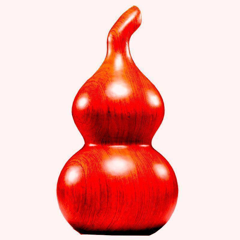 Ebony Wood Carved Gourd Ornament - Solid Red Wood Yuqin Decoration for Living Room Tabletop