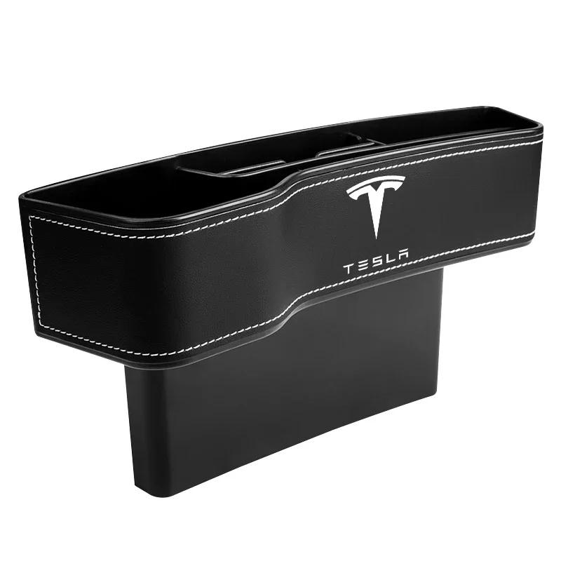 

Car Sticker 2025 New Tesla Multifunctional Car Seat Crevice Storage Box Seat Gap Slit Pocket Manager for Tesla Style Roadster In Left чёрный