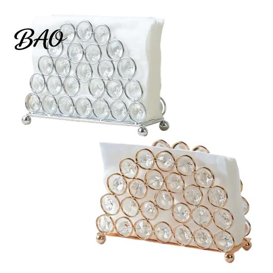 Countertop Paper Towel Holder Crystal Napkin Holder, Stable Vertical Storage Stand, with Anti-Slip European Style Feet, Durable Rust-Proof Tissue
