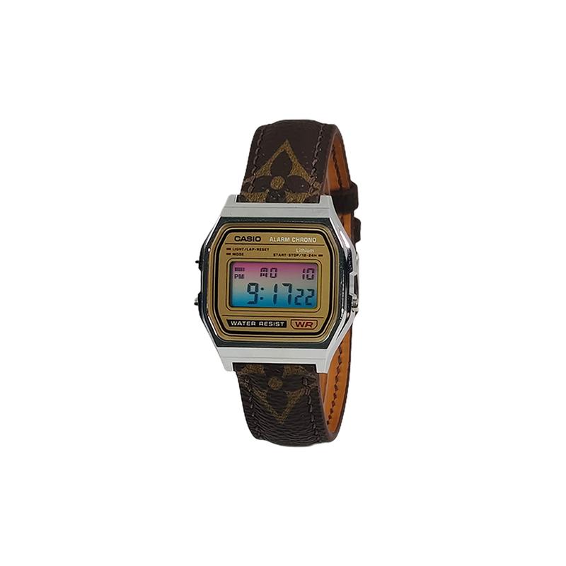 Casio Özelleştirilmiş saat modifiye serisi çeşitli renkli camlar siyah reçine kasa klasik retro küçük kare saat F-91WG-9
