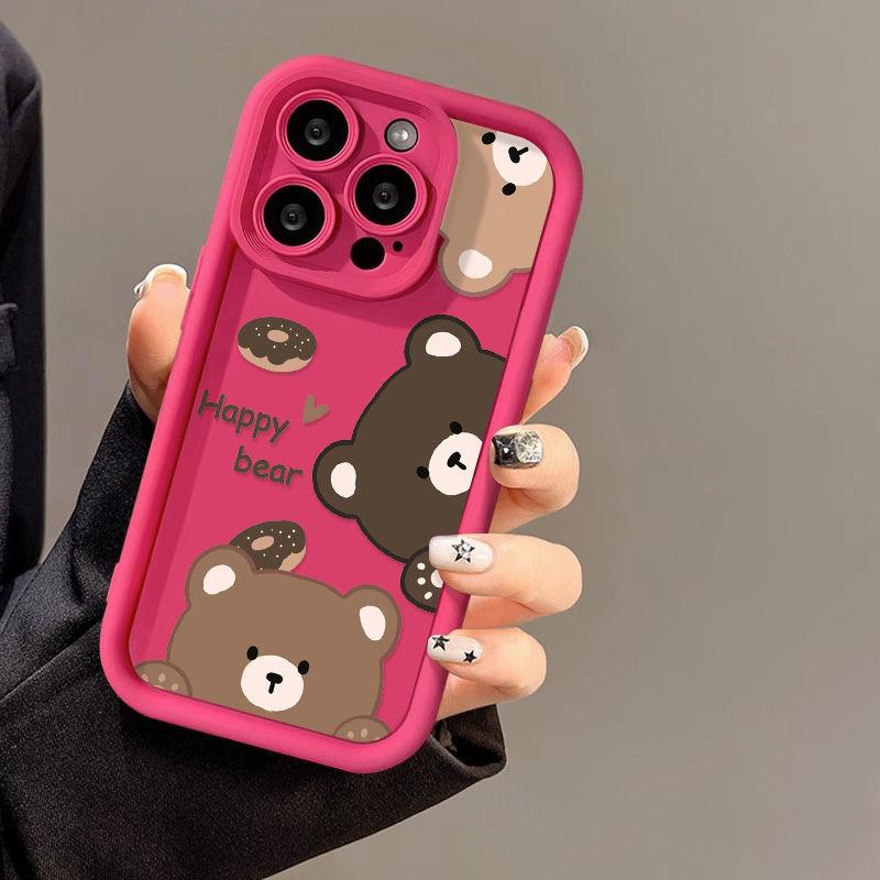 Brown bear for iPhone17PorMax mobile phone case 14 Apple 13 matte 12/15 cute soft case