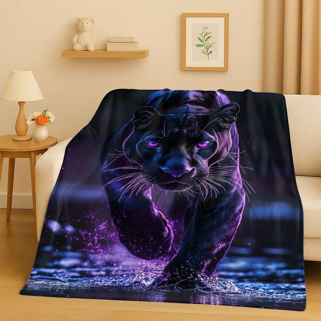 3D Cheetah Leopard Beast Flannel Blanket,Ultra Soft Warm Plush Throw for Home Bedroom Bed Sofa Cover Office Travel Camping Gift