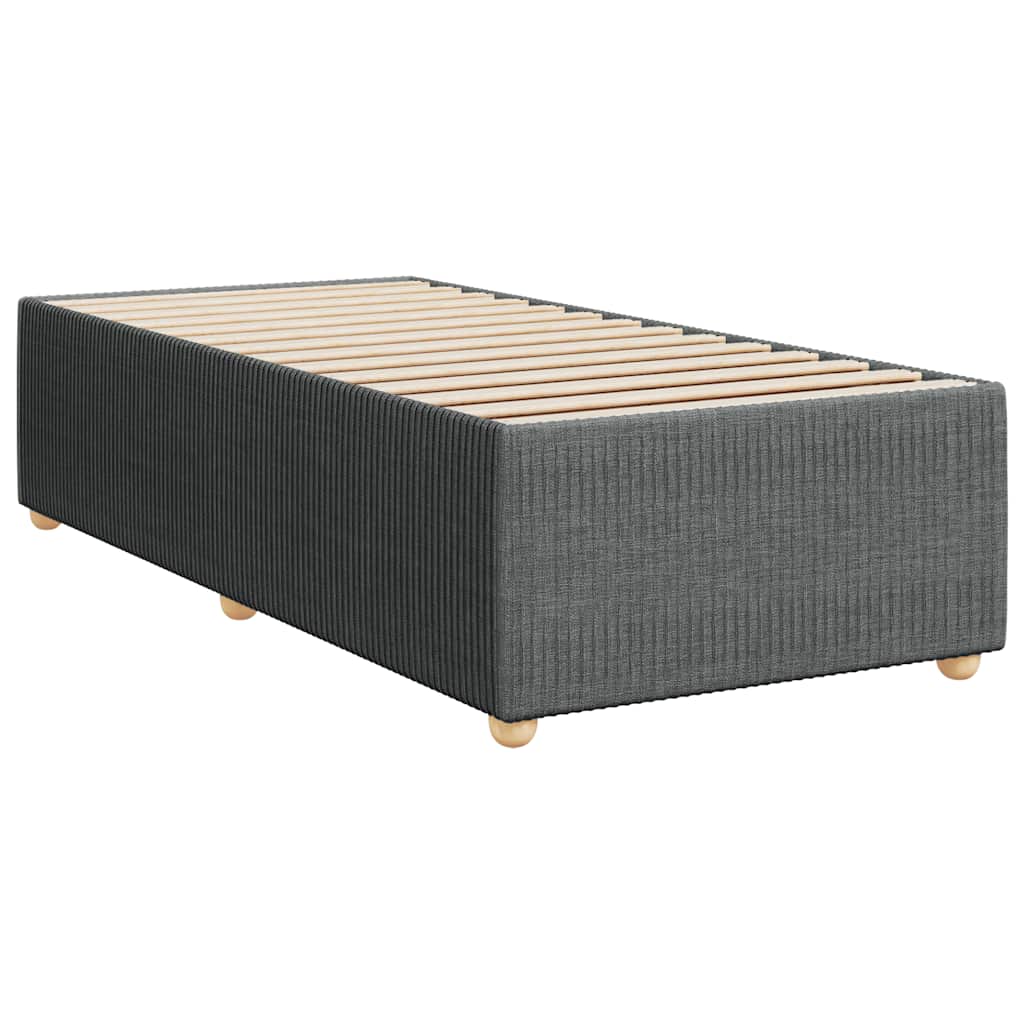 Box Spring Bed with Mattress Dark Gray 80 x 200 cm Fabric