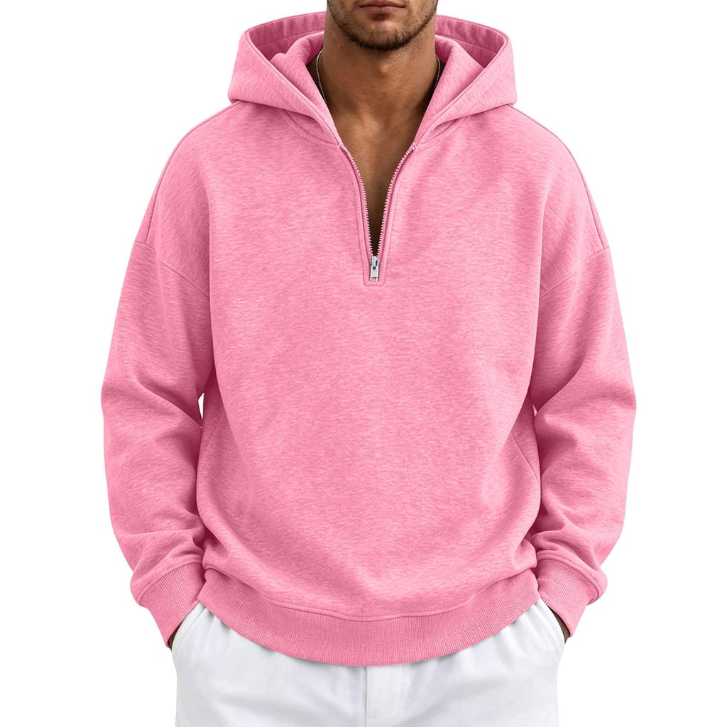 Felpa con cappuccio e zip da uomo, vestibilità larga, pullover con cappuccio, abbigliamento sportivo leggero per primavera, autunno, streetwear