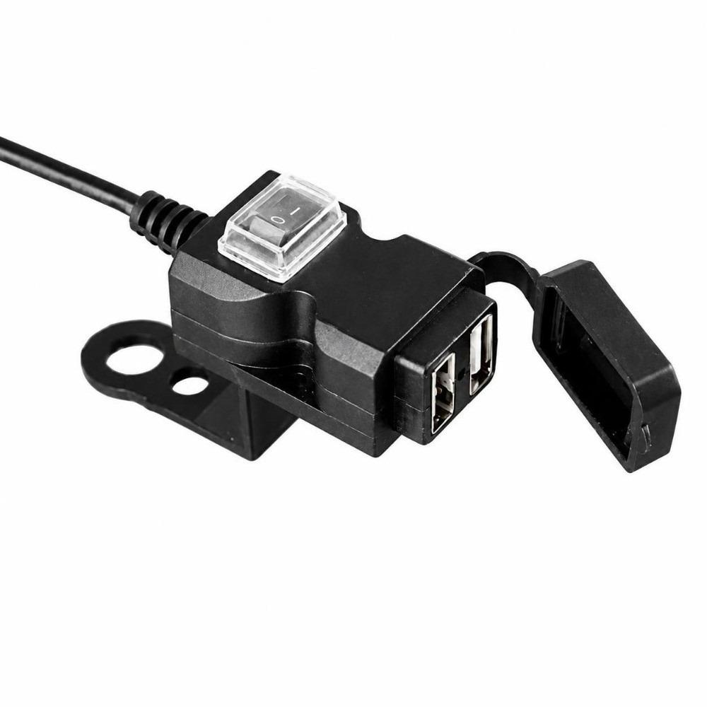 ABS Moto Charger Waterproof Cover Handlebar Mount Universal Motorcycle Dual USB Charger  E‑bike Use
