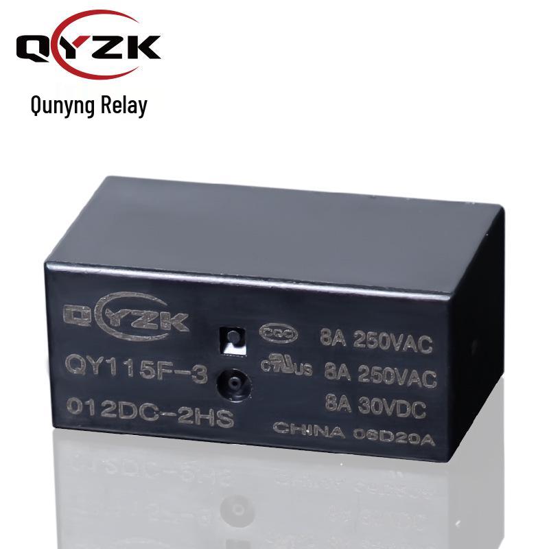 115F Small Household Relay, Dual Normally Open, DC5V/12V/24V, 8A