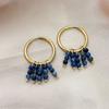 Natural stone earrings Circle Hoop Earrings For Women Exaggerate Circle Earrings Drop Earrings Gold plated hoop earring Retro