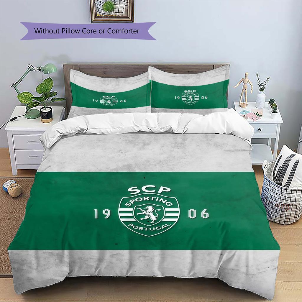 Sporting CP Pattern Bedding Quilt Set Home Decoration Gift (1 * duvet cover + 2 * pillowcase without core)