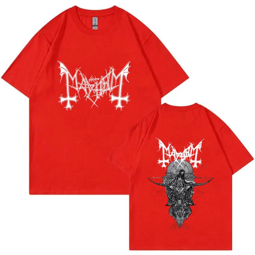 Hot Sale Rock Band Mayhem Tshirt Summer Unisex Women Death Black Metal Streetwear Unisexs Gothic Punk Oversized Crewneck T Shirts S