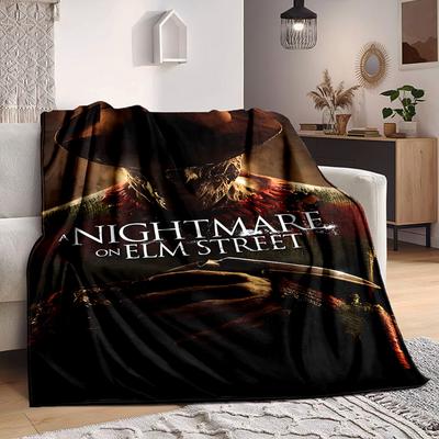 1pc A Nightmare On Elm Street Flannel Throw Blanket - HD Printed Lightweight Soft Warm All-Season Blanket for Sofa, Bed, Travel, Camping 058