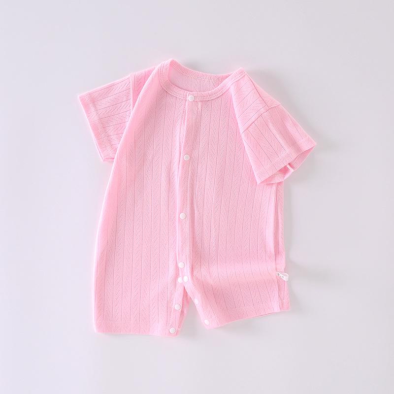 Newborn Summer Mesh Jacquard Cotton Romper - Breathable Class A One-Piece Suit