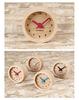 KATOMOKU Mini Clock, Round, Red, Wood, Beach, Km-26