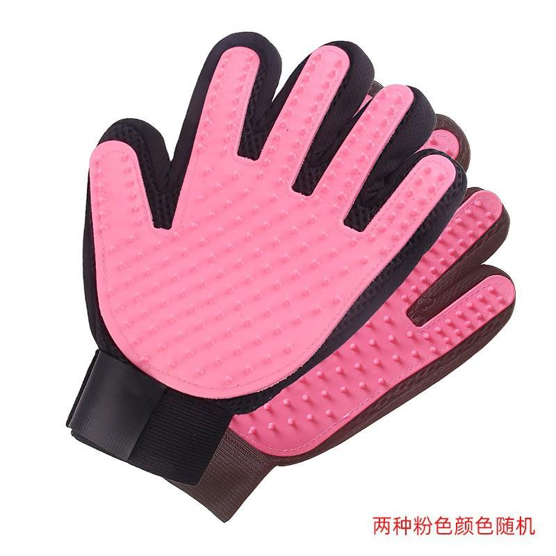 

Stroking cats gloves pet cat supplies beauty cleaning massage stroking cats silicone dog hair removal pet supplies Right hand рожевий