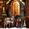 Sada Koutek pro dospělé Vánoční knihu, 3D dřevěná chata puzzle, Vánoční knihy, Vynikající dekorace na knihovnu pro každou příležitost