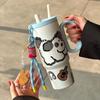 720ml Thermal Water Bottle Leak Proof Drinking Straw Cup Milk Tea Cup Outdoor Insulated Mug  Sports