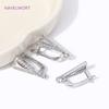 Fashion Rhodium Plated Leverback Earwire Hooks Fasteners Cubic Zirconia Earrings Clasps For DIY Creative Earring Accessories