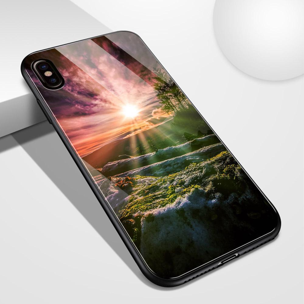 Für iPhone 14 13 12 11 Pro Max Hülle Glas Rückseite Straßenansicht iPhone Xr Hülle Funda für iPhone 6 6s 7 8 14 Plus X Xs Max Xr Se