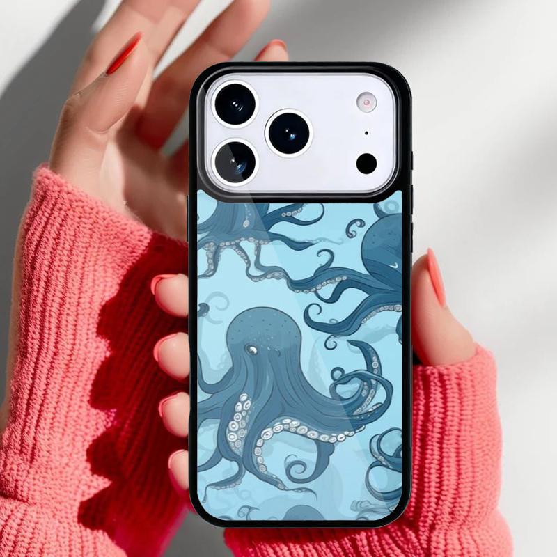 Marine Life Ocean Octopus Phone Case for iPhone 17 16 15 14 13 Pro Max Back Cover for 12 11 Pro Coque