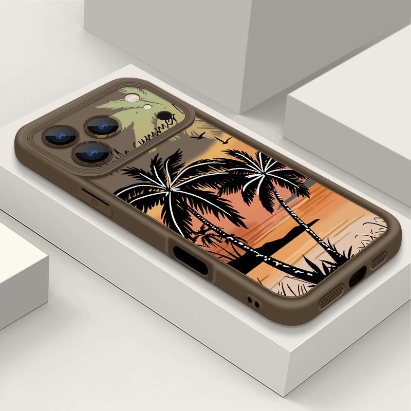 Coconut Tree Print TPU Phone Case For iPhone 17 Pro 17e 15 16 Pro Max 14 13 Pro Max 16e Shockproof Soft Silicone Back Cover