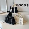 Fashionable Canvas Tote Bag With Alphabet Print Shoulder Bag For Women
