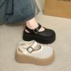 Women's Summer Closed-Toe Sandals, Platform, Heel-Increasing, Woven, Openwork, Casual Roman Sandals