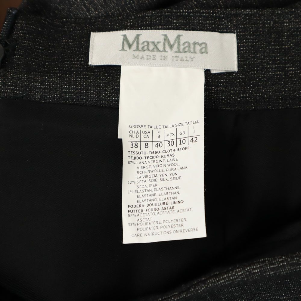 Max Mara Hergestellt in Italien Wollmischung Midilanger Rock 42 grau Reißverschluss hinten Damen Gebraucht
