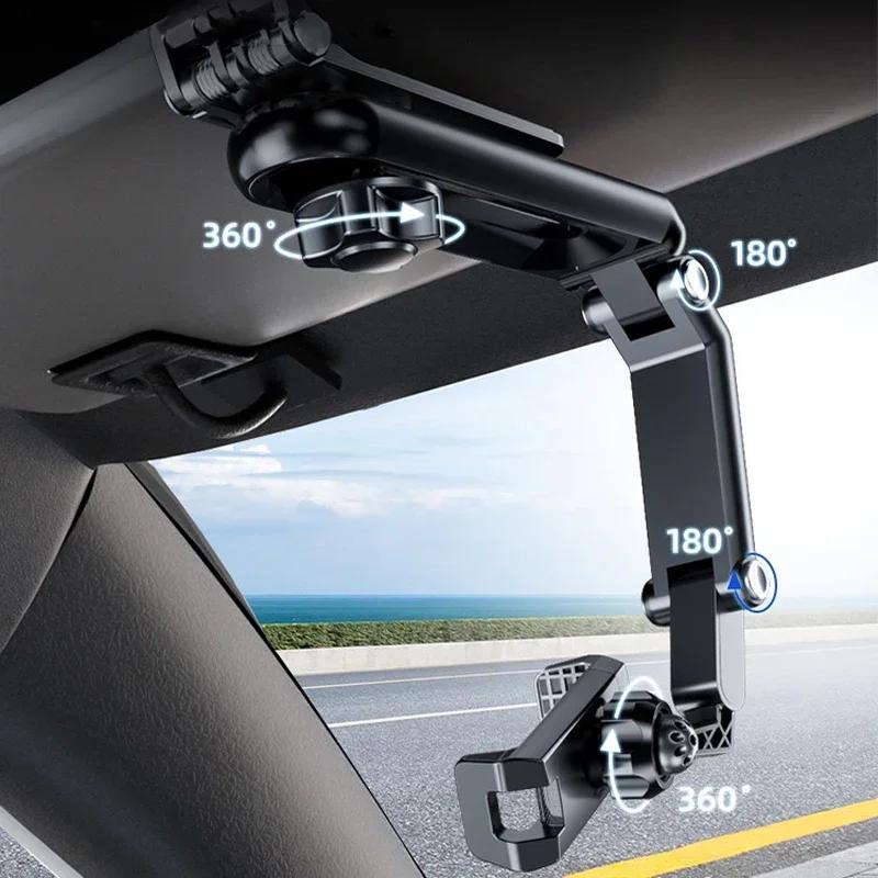 360° Rotating Sun Visor Car Phone Holder Mount GPS Cell Mobile Car Clip Bracket Stand Support In Car for IPhone Samsung Xiaomi