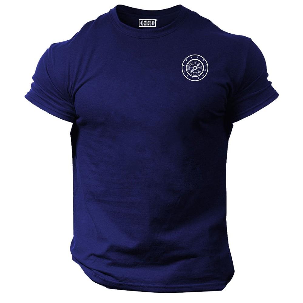 Runic Compass T Shirt Pocket Gym Clothing Bodybuilding Workout Vikings Thor Top