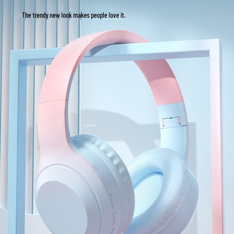 W5 Private Mold Gradient Color Bluetooth Over-Ear Headset - HIFI Heavy Bass Stereo, E-sports Low Latency