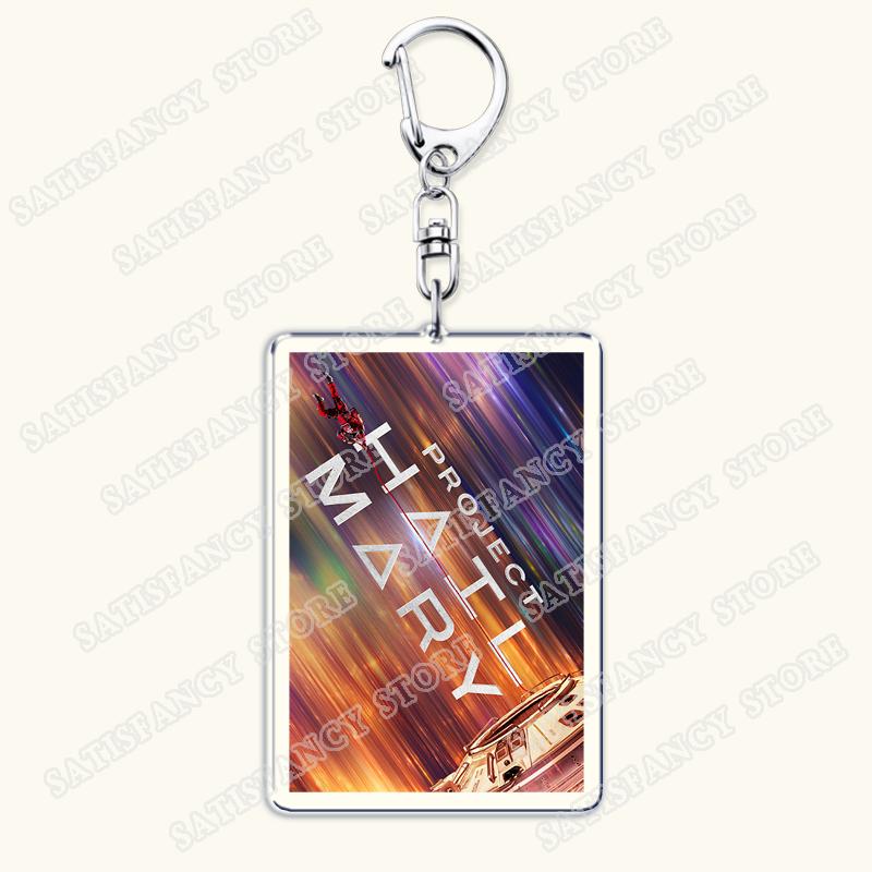 

Movie Project Hail Mary Keychain for Accessories Mission Crest Rocky Space Andy Weir Warning Astrophage Film Keyring Fans Gifts