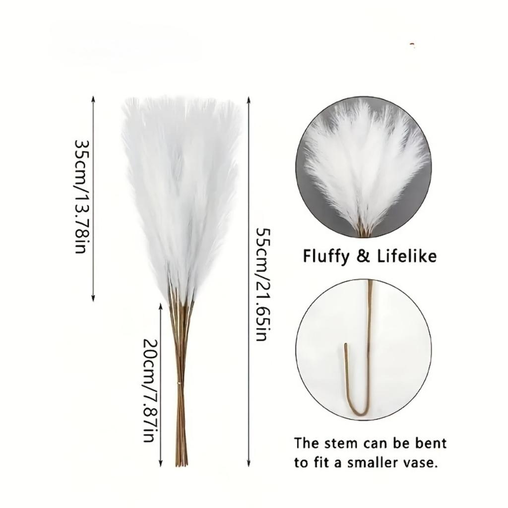A Set of 15 Artificial Flowers Rainbow-Colored Pampas Grass Bouquet Intended for Wedding Decoration Measures 21.65 Inches in Length