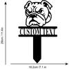 Custom Bulldog Yard Stake with Name, Metal Garden Sign for Dog Lovers, Personalized Pet Memorial